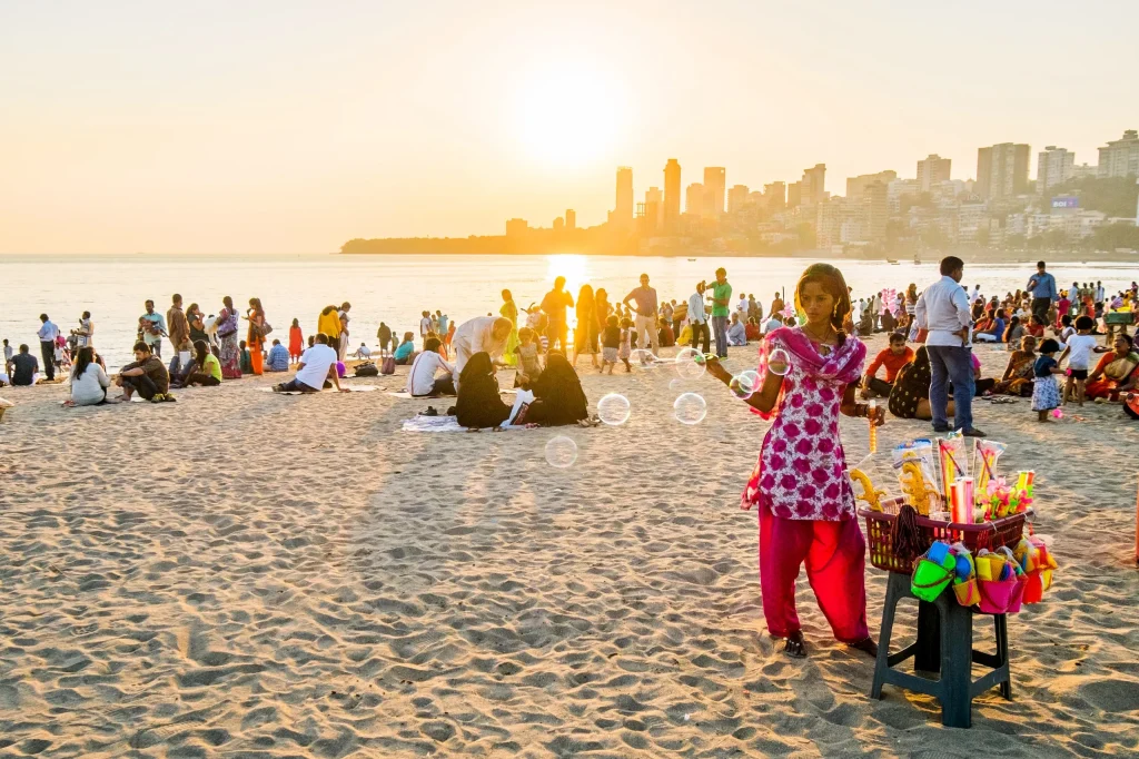 Bãi biển Chowpatty ở Mumbai 